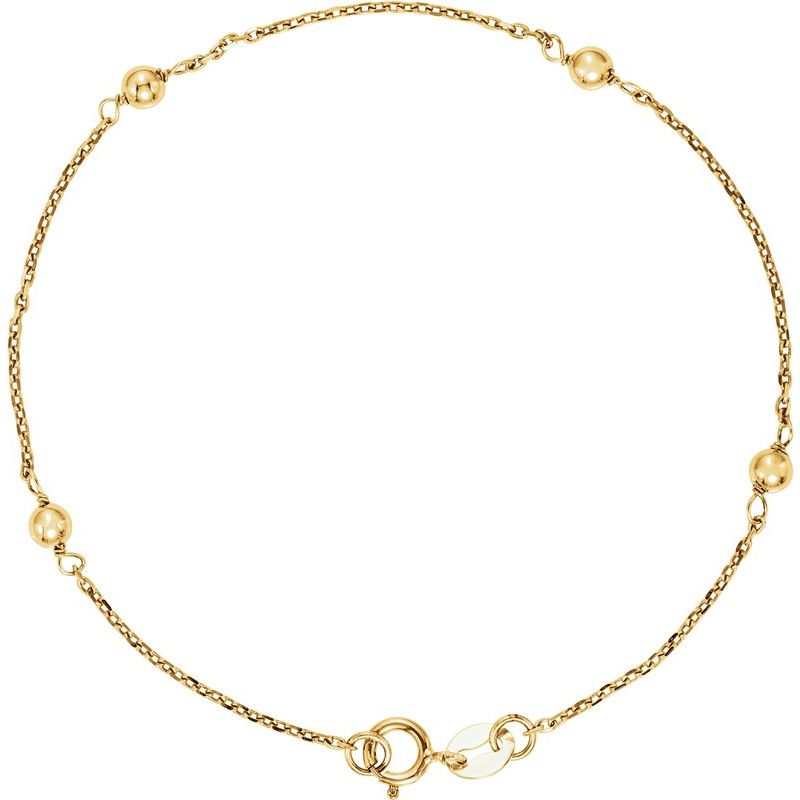 14K Yellow Gold Station Bracelet