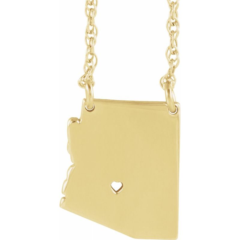 14K Gold State with Heart City Necklace