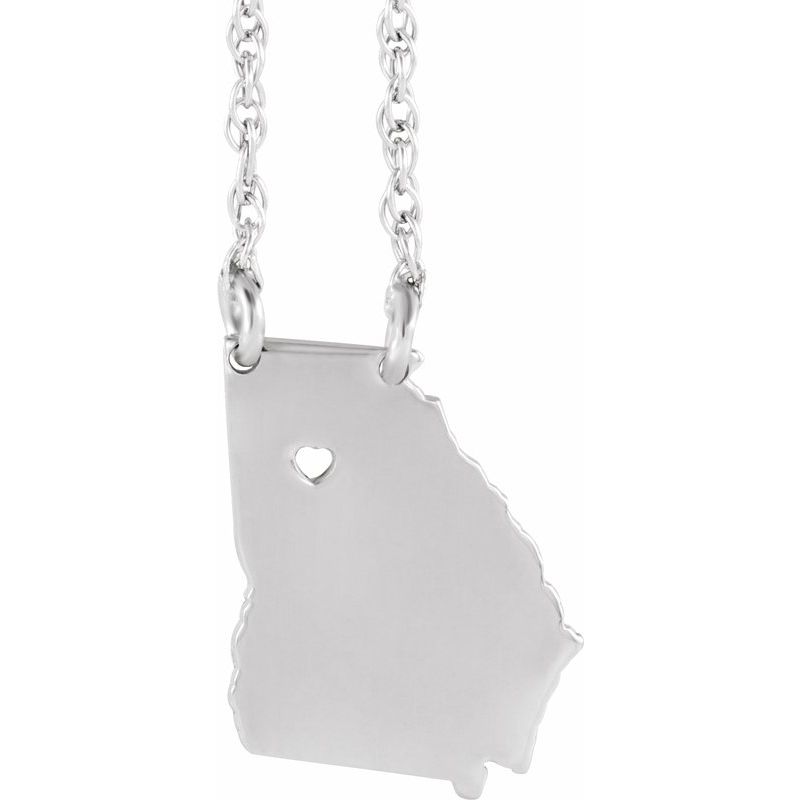 14K Gold State with Heart City Necklace