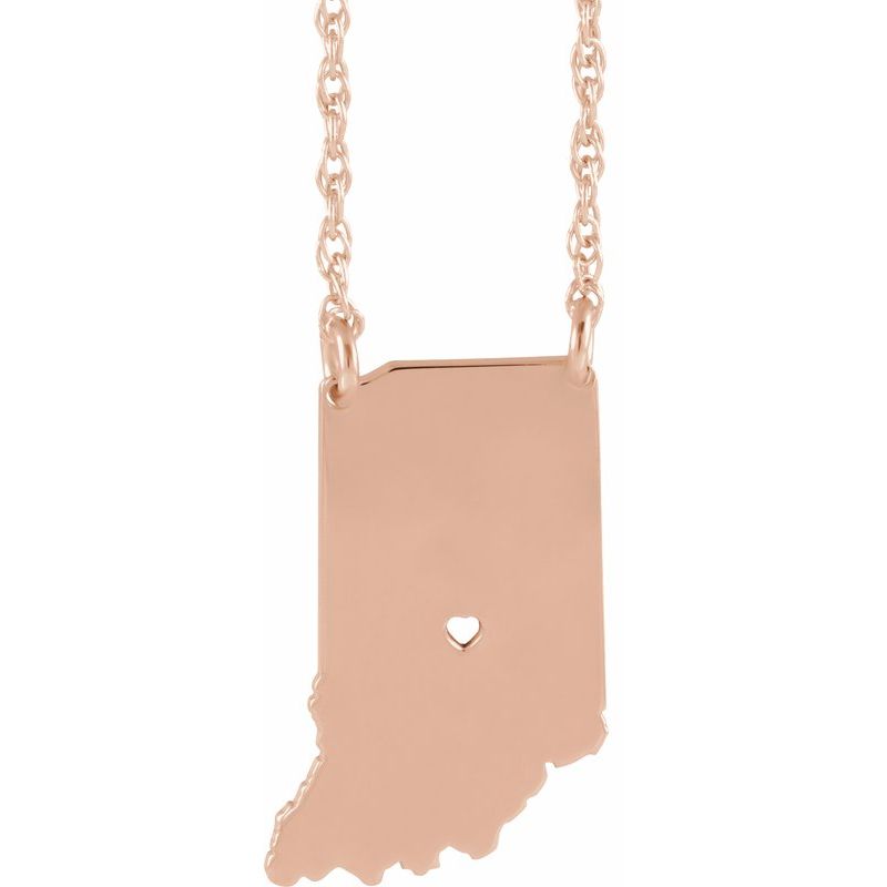14K Gold State with Heart City Necklace