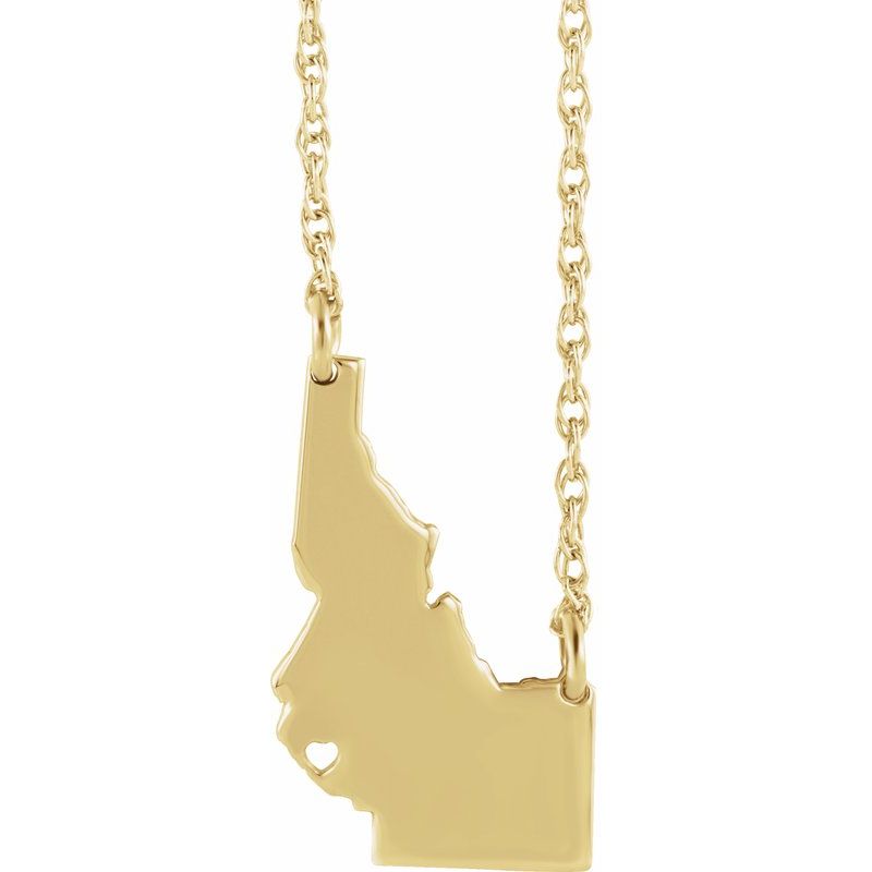 14K Gold State with Heart City Necklace