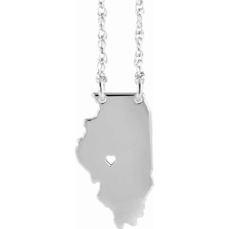 14K Gold State with Heart City Necklace