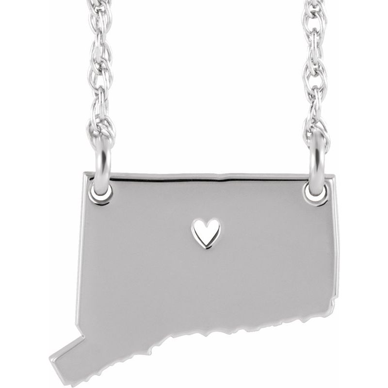 14K Gold State with Heart City Necklace