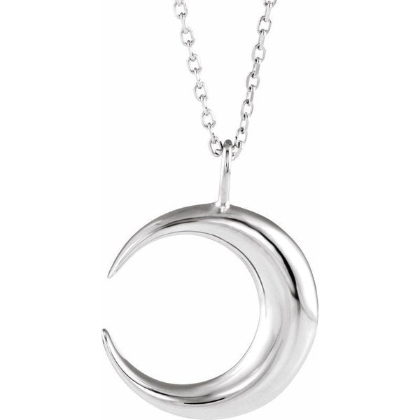 14K Gold Crescent Moon 16-18" Necklace