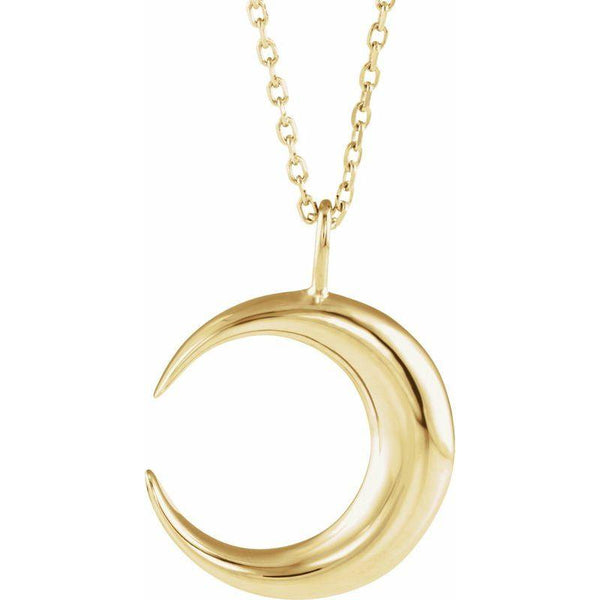 14K Gold Crescent Moon 16-18" Necklace