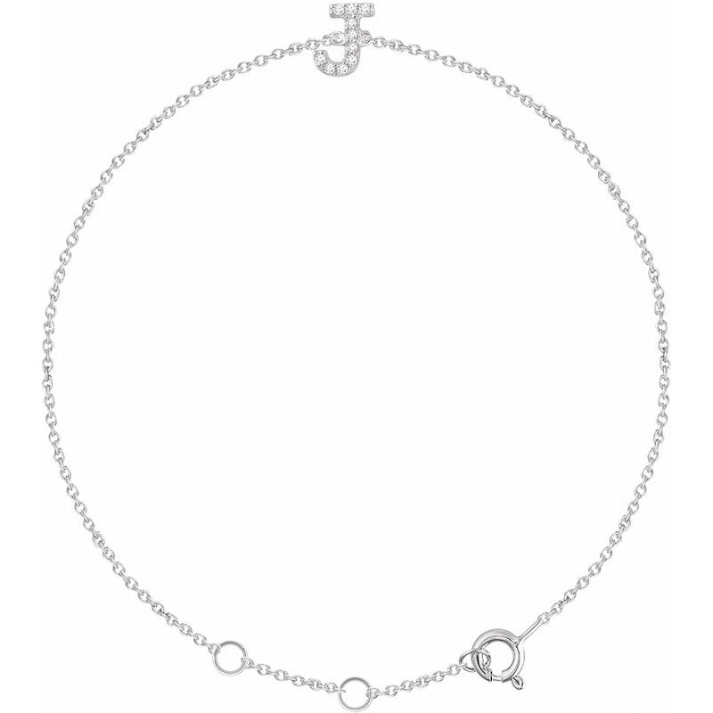 14K Gold & Diamond Personalized Initial Bracelet