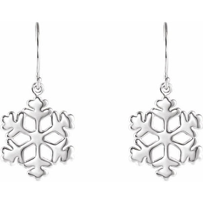14K Gold  Petite Snowflake Earrings
