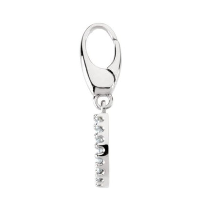 14K White Diamond Horseshoe Charm