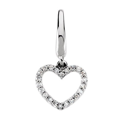 14K Gold Diamond Heart Charm