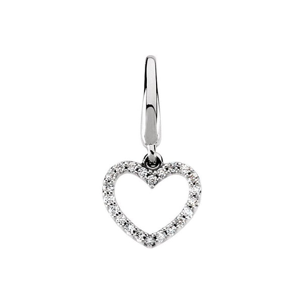 14K Gold Diamond Heart Charm