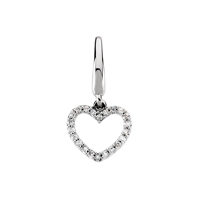 14K Gold Diamond Heart Charm