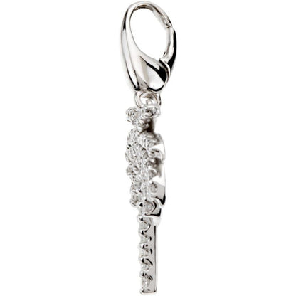 14K White Diamond Palm Tree Charm
