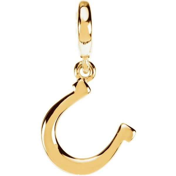 14K Gold Horseshoe Charm