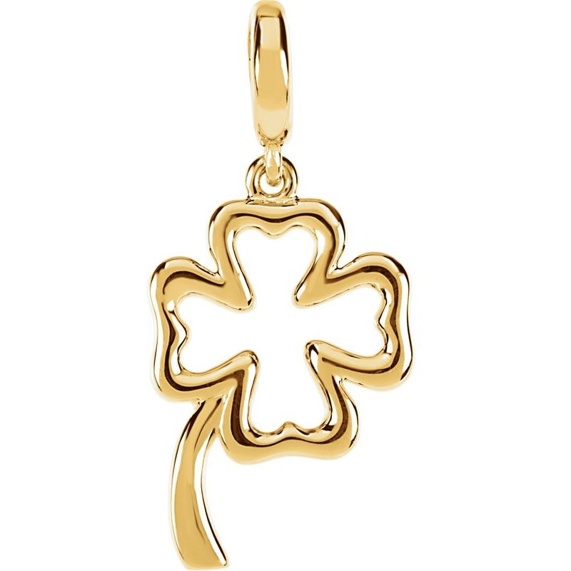 14K Gold "Clover" Charm for necklace or Bracelet