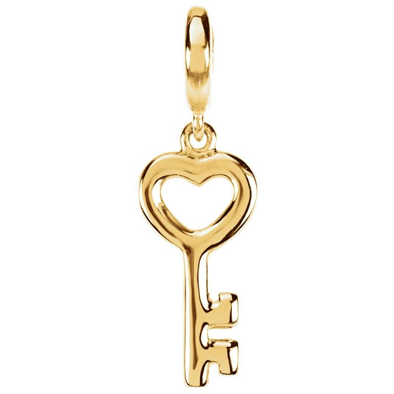 14K Gold Key Charm