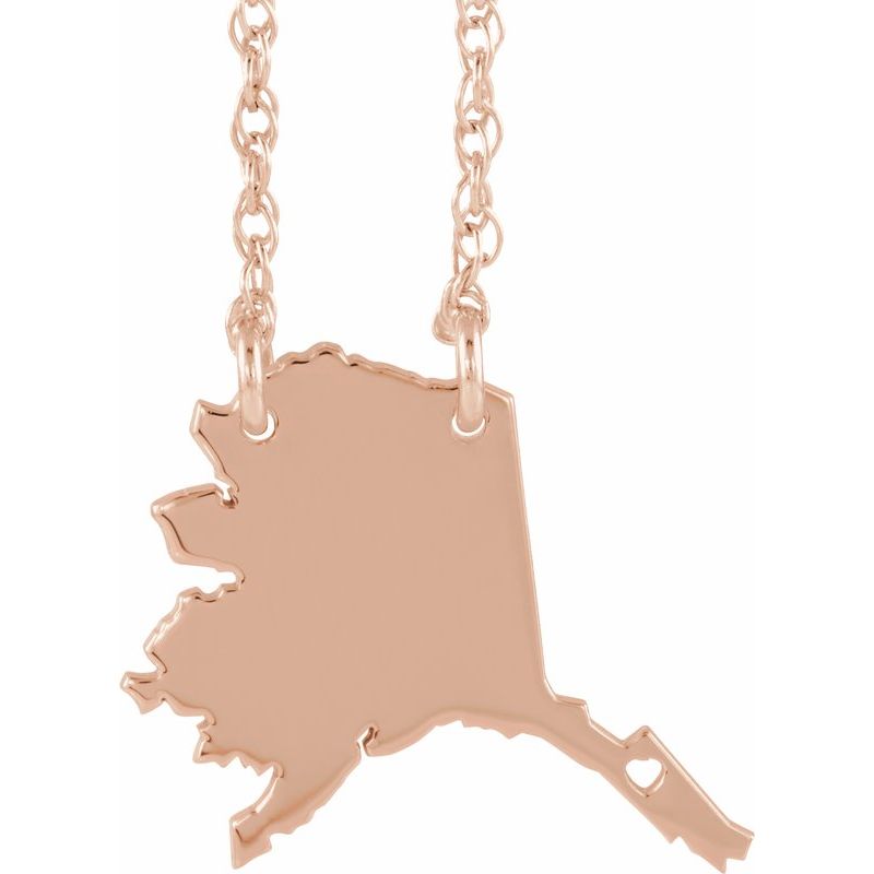 14K Gold State with Heart City Necklace