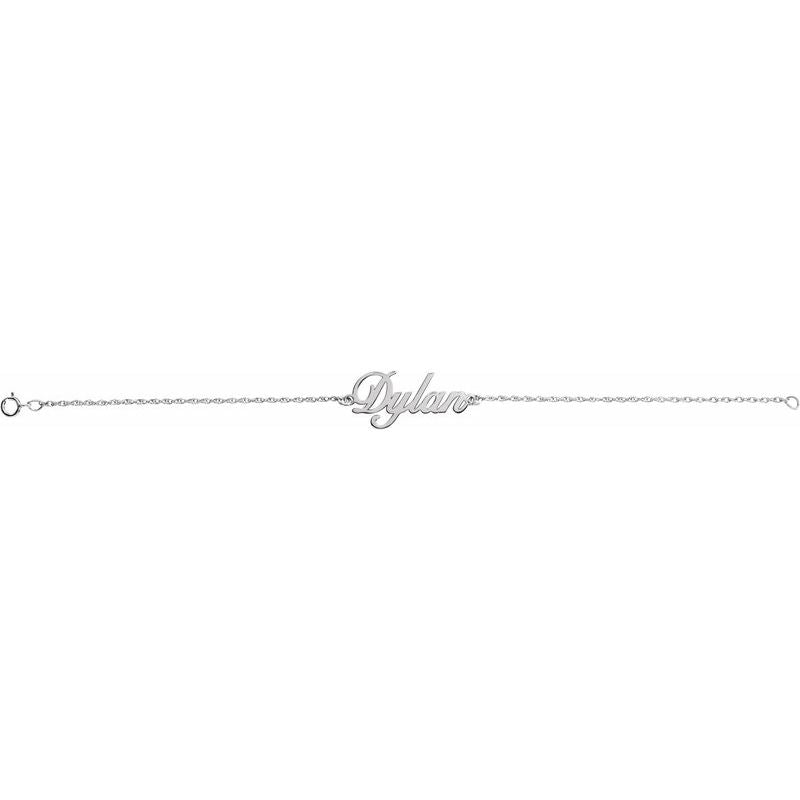 14K Gold Script Personalized Nameplate Bracelet