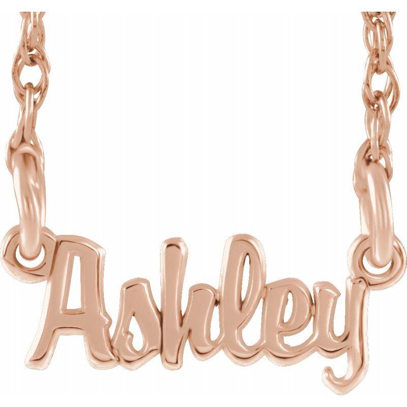 14K Gold Mini Script Nameplate Necklace