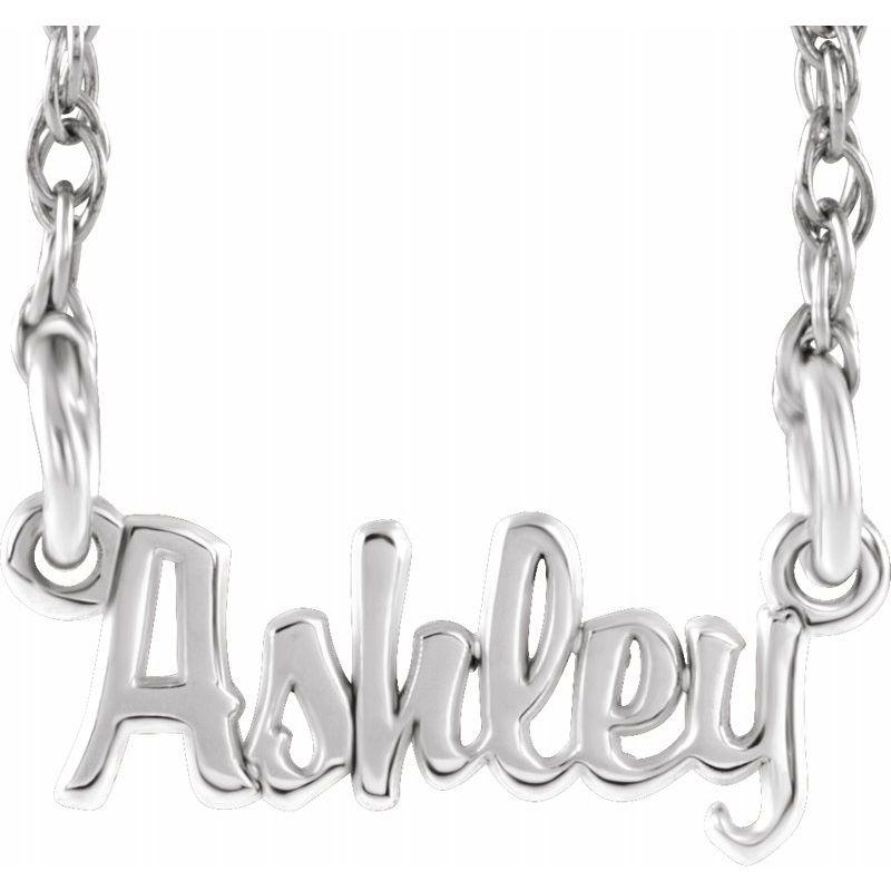 14K Gold Mini Script Nameplate Necklace