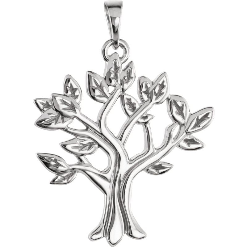 14K White My Family Tree Pendant