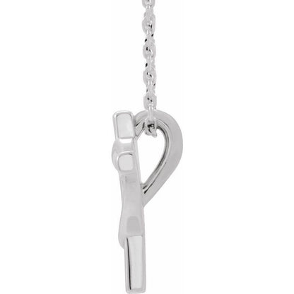 14K Gold Youth Cross with Heart 15" Necklace