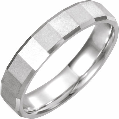 14K Gold Face Geometric Band