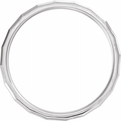 14K Gold Face Geometric Band