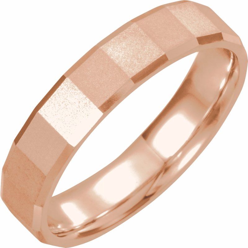 14K Gold 5 mm Geometric Band