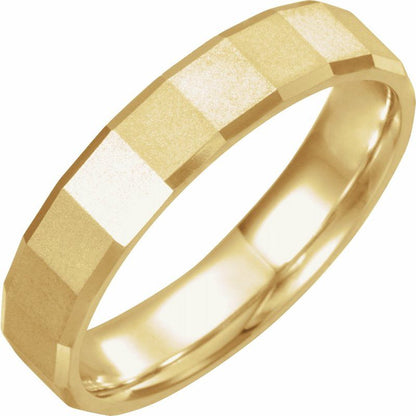 14K Gold Face Geometric Band