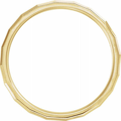 14K Gold Face Geometric Band
