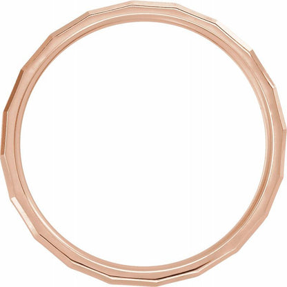14K Gold Face Geometric Band