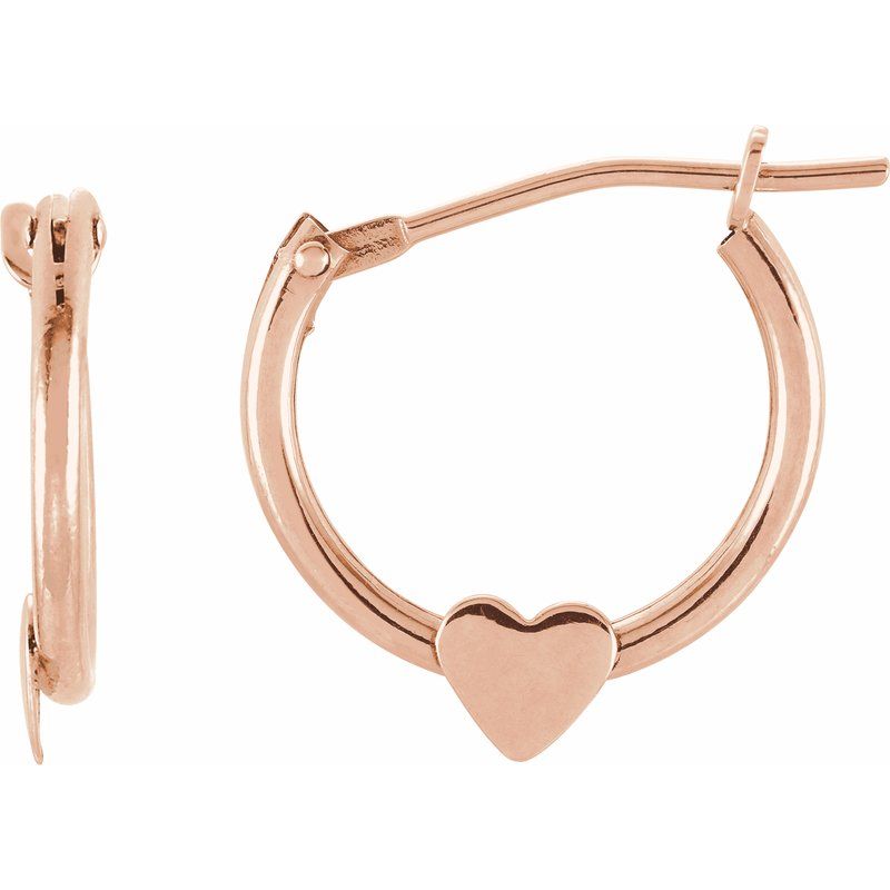 14K Gold Hinged Hoop Earrings with Star/Heart