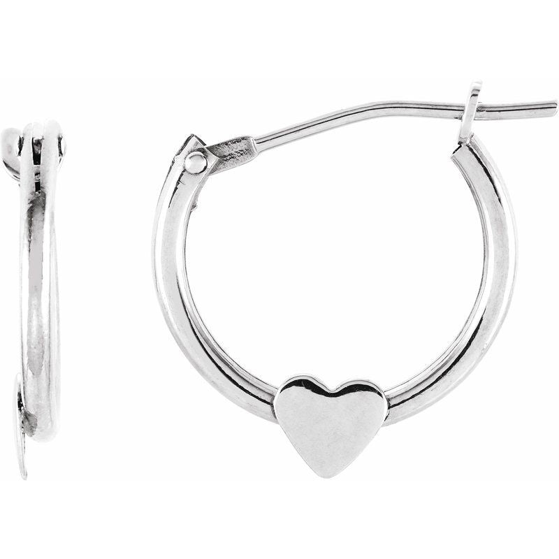 14K Gold Hinged Hoop Earrings with Star/Heart