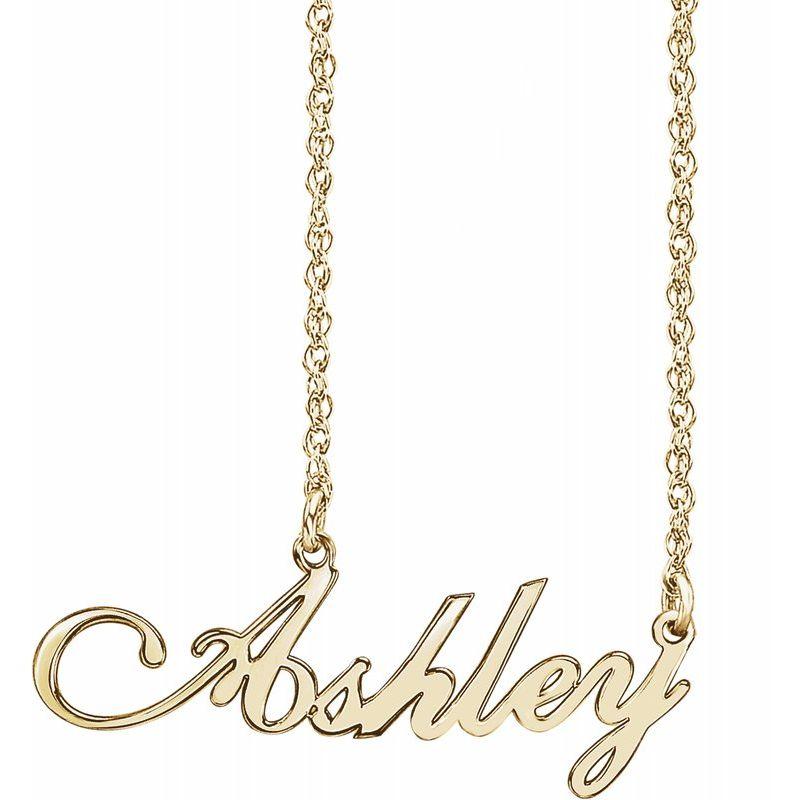 14K Gold Script Nameplate Necklace