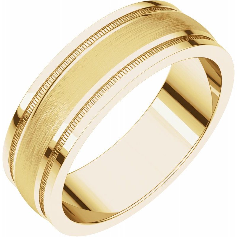 14K Gold 6 mm Flat Edge Band