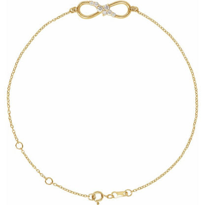 14K Gold Lab Grown Diamond Infinity Bracelet
