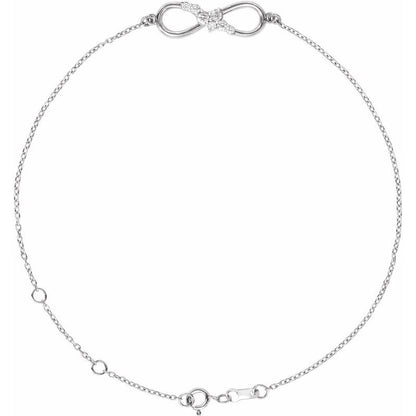 14K Gold Lab Grown Diamond Infinity Bracelet
