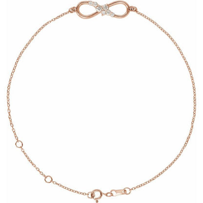 14K Gold Lab Grown Diamond Infinity Bracelet