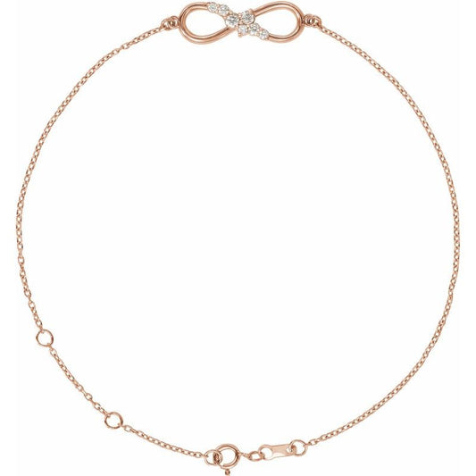 14K Gold Lab Grown Diamond Infinity Bracelet