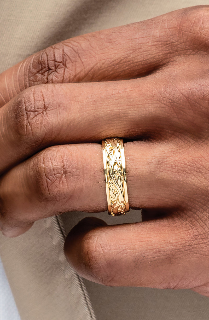 14K Gold Sculptural Band