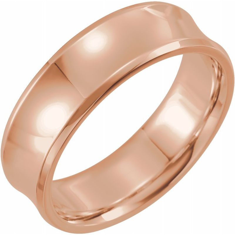 14K Gold Beveled-Edge Concave Band