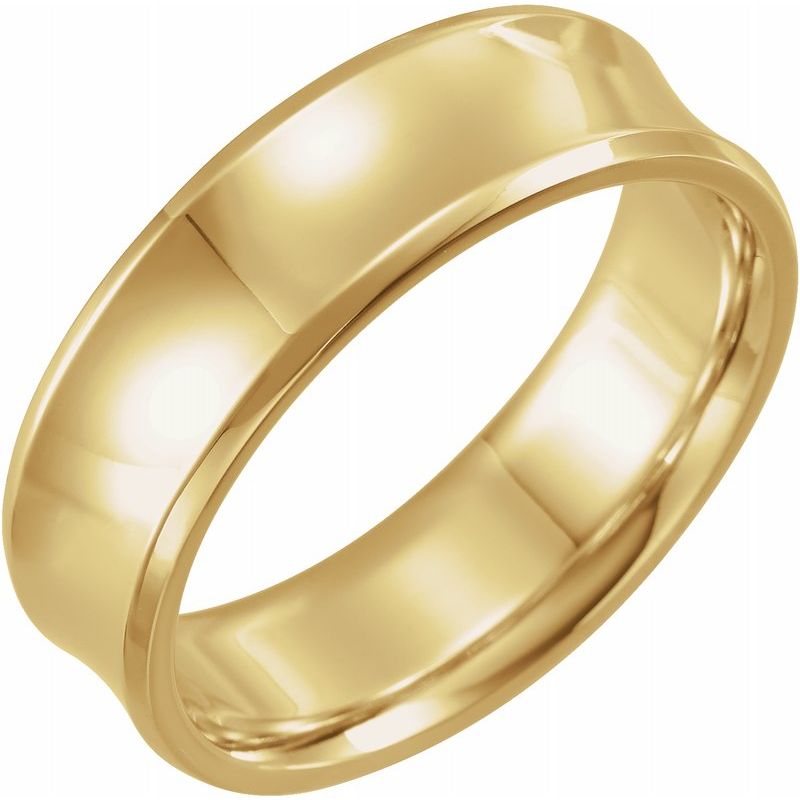 14K Gold Beveled-Edge Concave Band