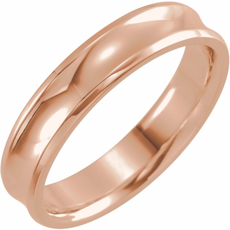 14K Gold Beveled-Edge Concave Band