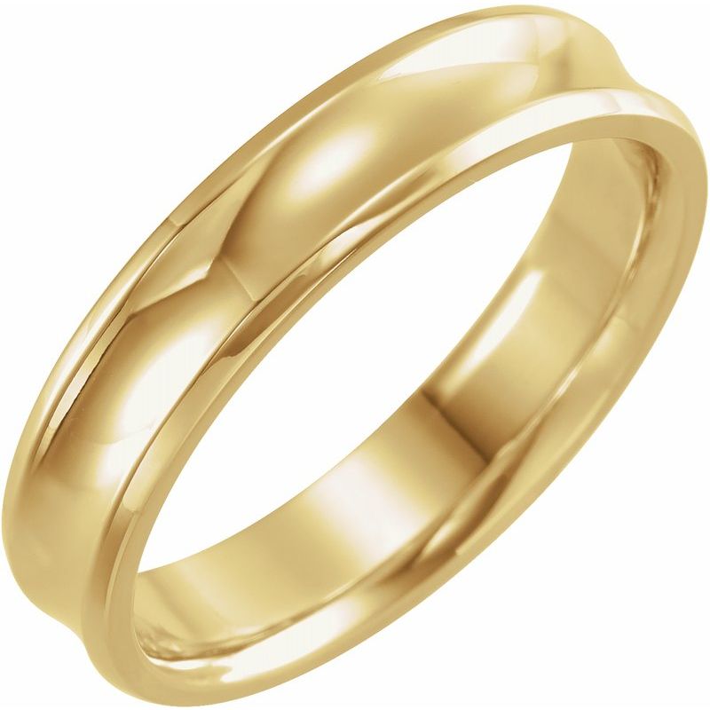 14K Gold Beveled-Edge Concave Band