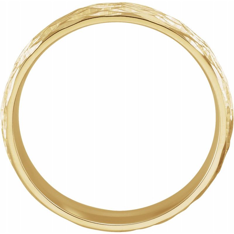 14K Gold 6 mm Tree Bark Pattern Band