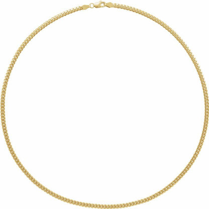 14K Yellow 3.3 mm Miami Cuban Link 18" Chain with Lobster Clasp