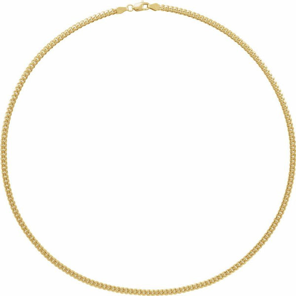 14K Yellow 3.3 mm Miami Cuban Link 18" Chain with Lobster Clasp