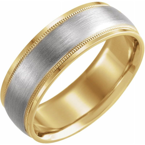 14K Gold 7 mm Flat Edge Band with Matte Finish