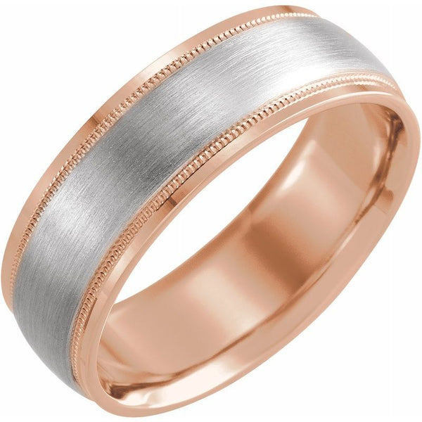 14K Gold 7 mm Flat Edge Band with Matte Finish