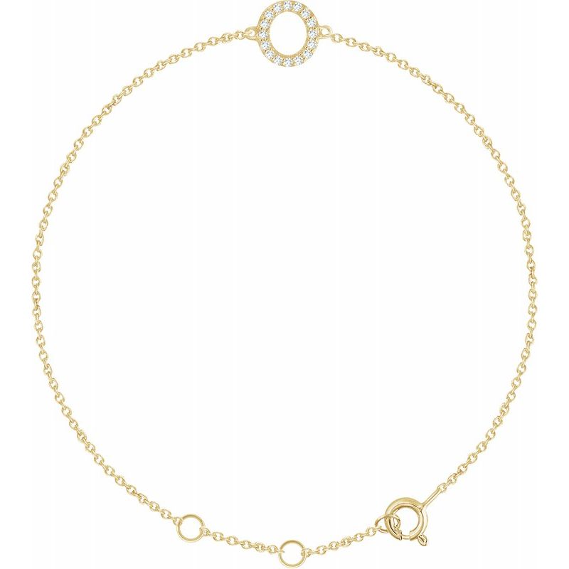 14K Gold & Diamond Personalized Initial Bracelet